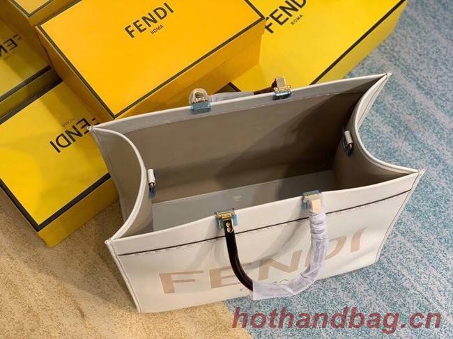 FENDI SUNSHINE large beige leather shopper 8BH387A