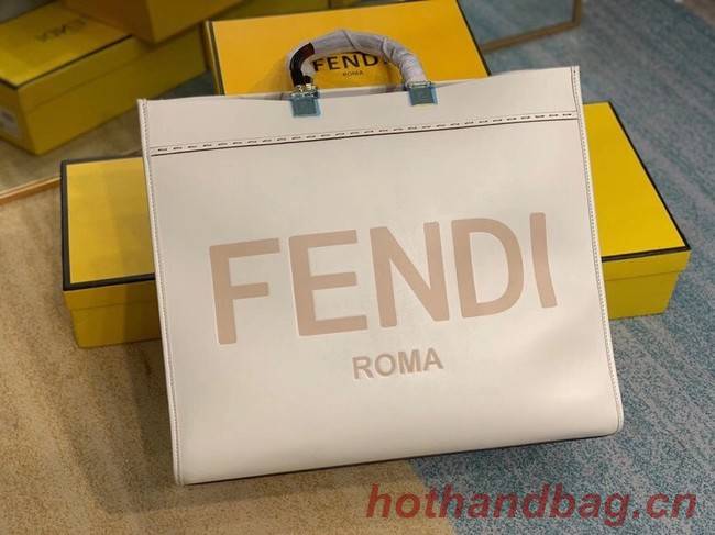 FENDI SUNSHINE large beige leather shopper 8BH387A