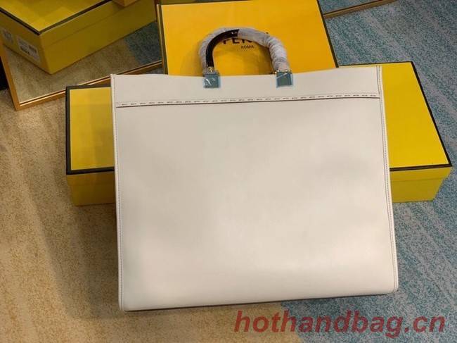 FENDI SUNSHINE large beige leather shopper 8BH387A