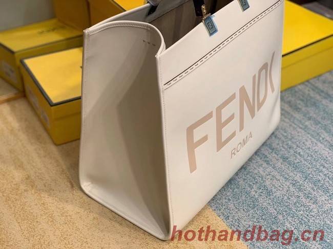 FENDI SUNSHINE large beige leather shopper 8BH387A