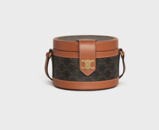 CELINE MEDIUM TAMBOUR BAG IN TRIOMPHE CANVAS 195192 brown