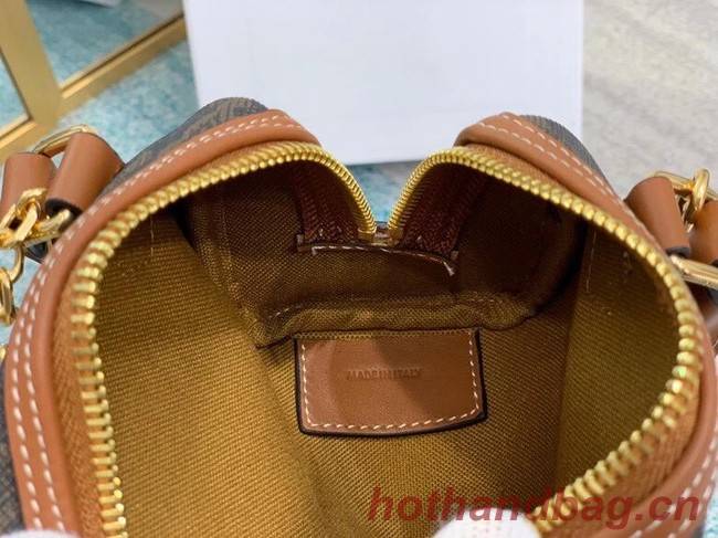 CELINE MINI TAMBOUR BAG IN TRIOMPHE CANVAS 2090 brown