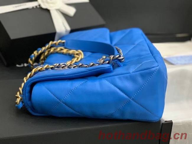 chanel 19 large flap bag AS1162 Electric blue