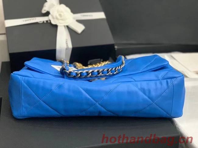 chanel 19 large flap bag AS1162 Electric blue