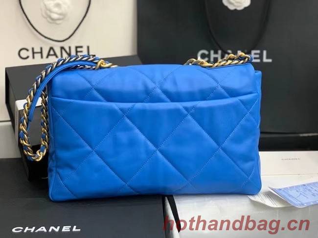 chanel 19 large flap bag AS1162 Electric blue