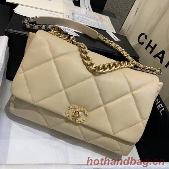 chanel 19 large flap bag AS1162 Light apricot