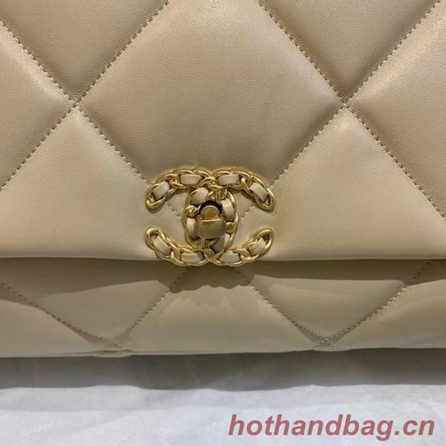 chanel 19 large flap bag AS1162 Light apricot