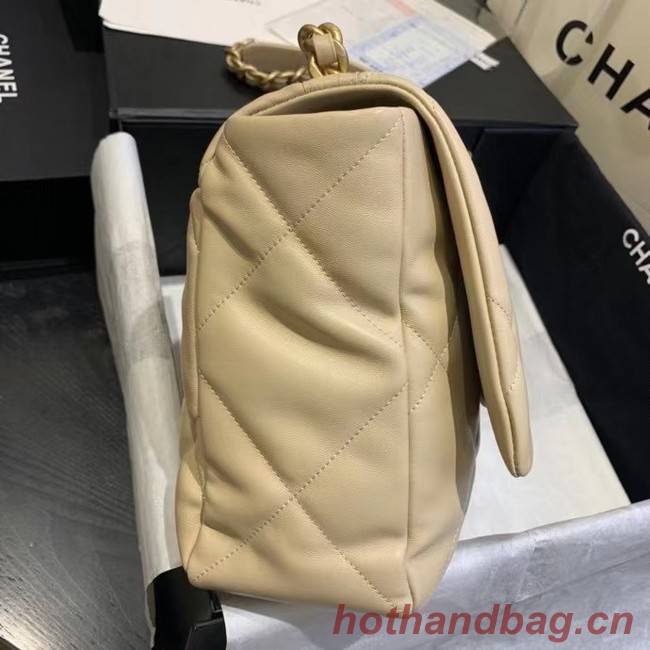 chanel 19 large flap bag AS1162 Light apricot