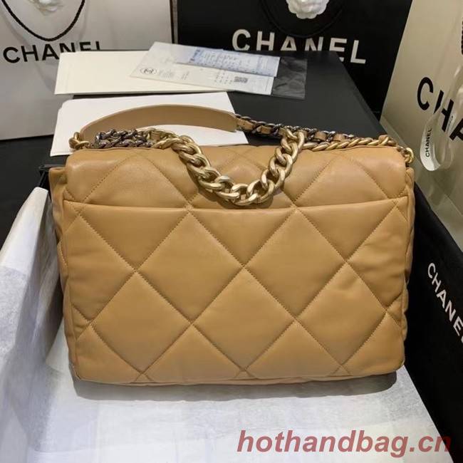 chanel 19 large flap bag AS1162 apricot