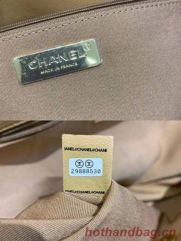 chanel 19 large flap bag AS1162 apricot