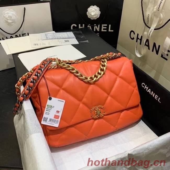 chanel 19 large flap bag AS1162 orange