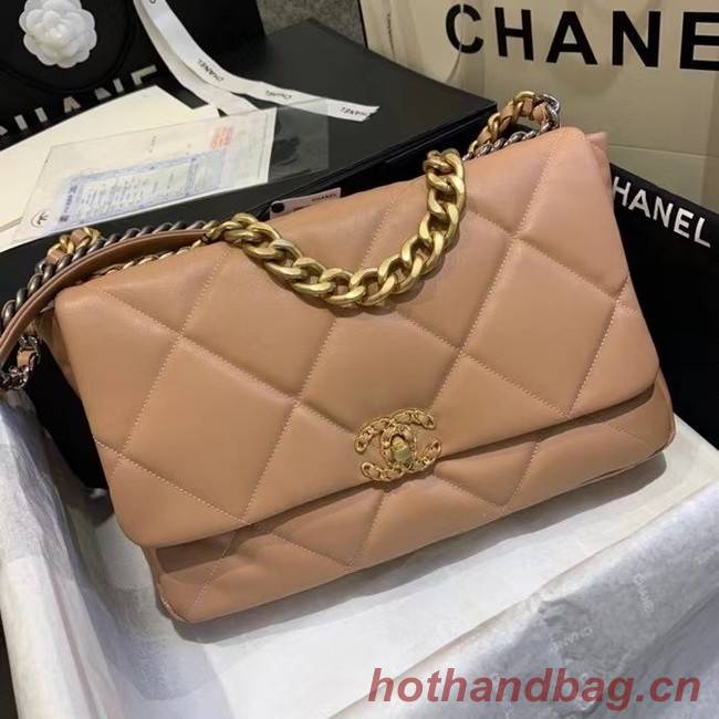 chanel 19 large flap bag AS1162 light pink