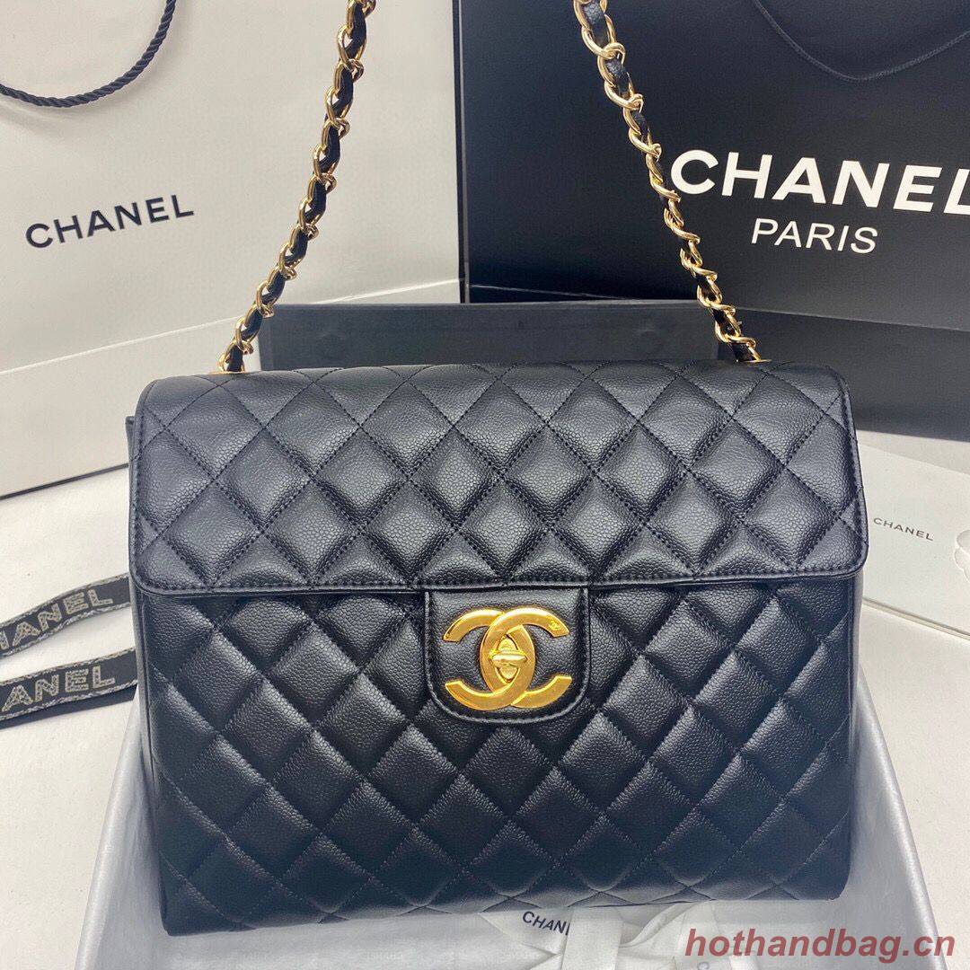 chanel large flap bag  2355 black