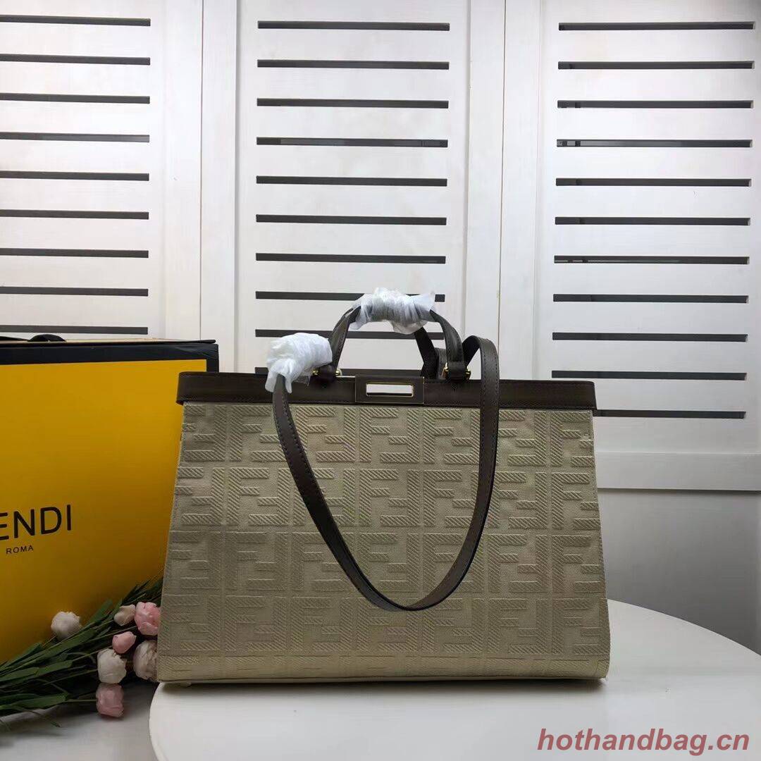 FENDI PEEKABOO X-TOTE canvas bag 8BH374A beige