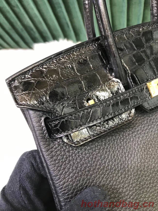 Hermes Birkin Bag Original Leather crocodile togo HBK2530 black