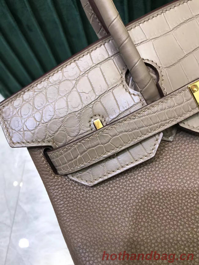 Hermes Birkin Bag Original Leather crocodile togo HBK2530 gray