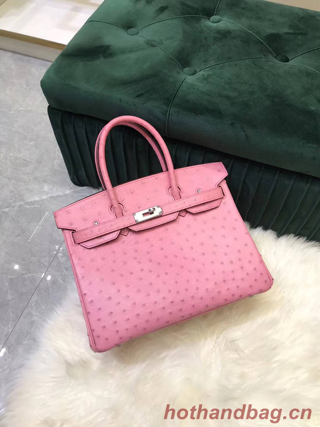 Hermes Birkin Bag Original Leather Ostrich skin HBK2530 pink