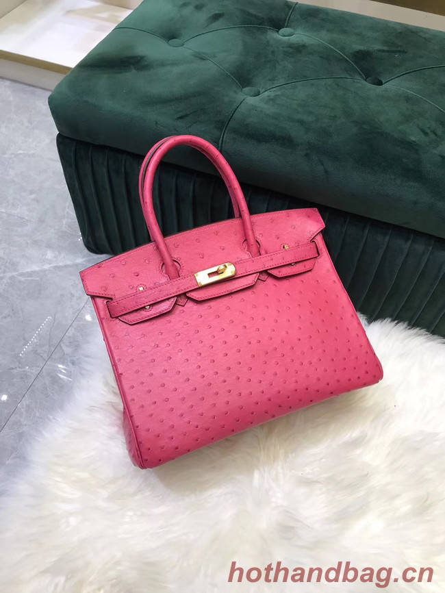 Hermes Birkin Bag Original Leather Ostrich skin HBK2530 rose