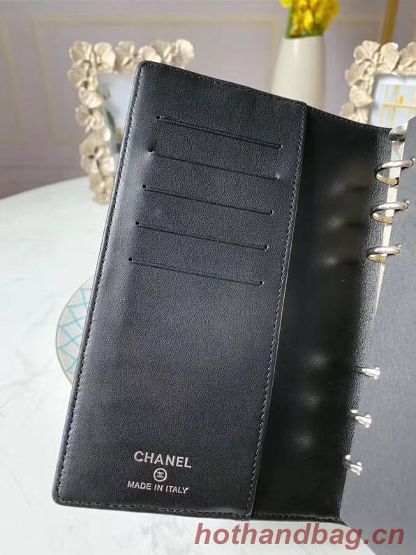 CHANEL sheepskin notebook & Wallet A013 black