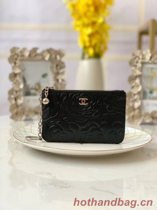 Chanel zipped wallet Goatskin AP31504-1 Black