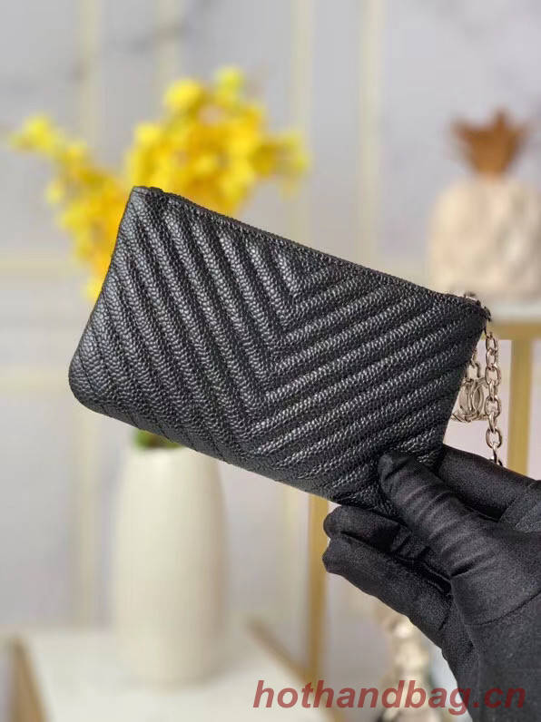 Chanel zipped wallet Goatskin AP31504-2 Black