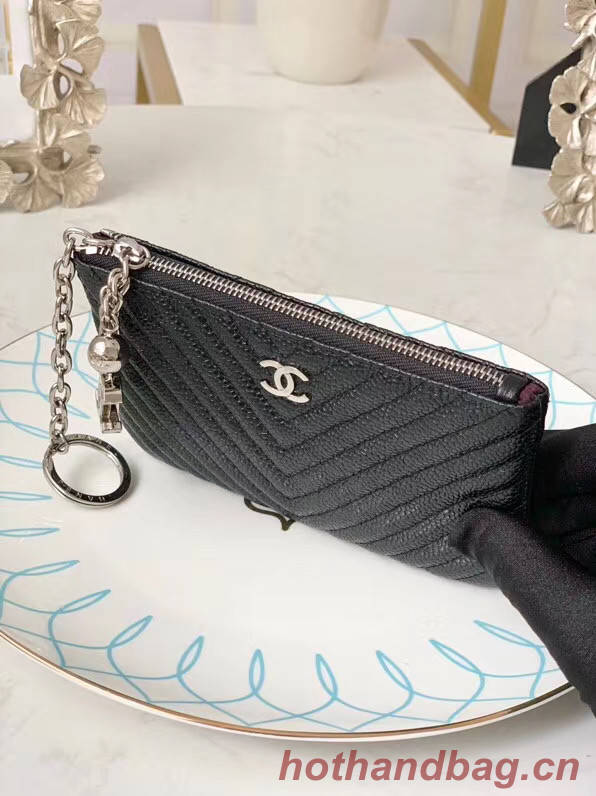 Chanel zipped wallet Goatskin AP31504-2 Black