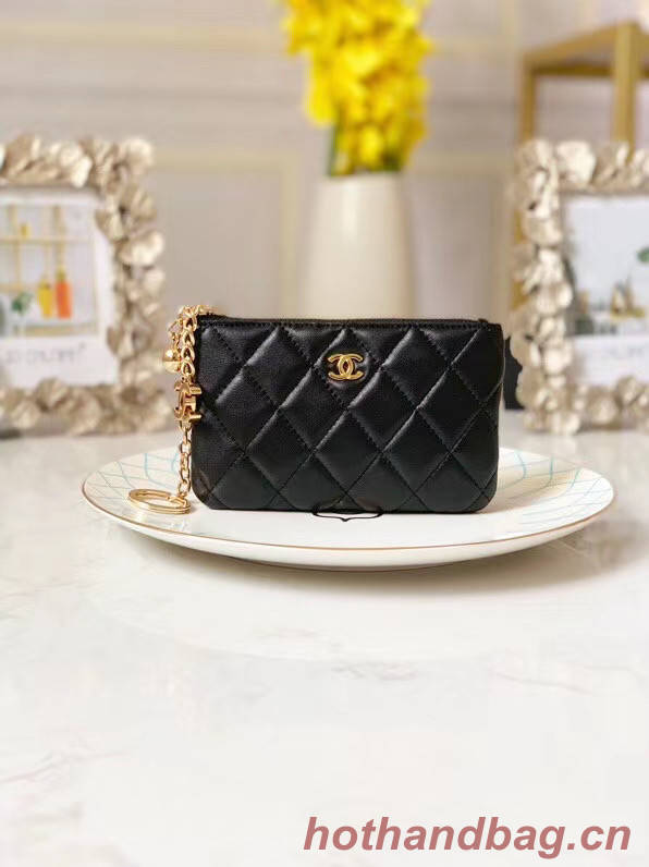 Chanel zipped wallet Goatskin AP31504-4 Black