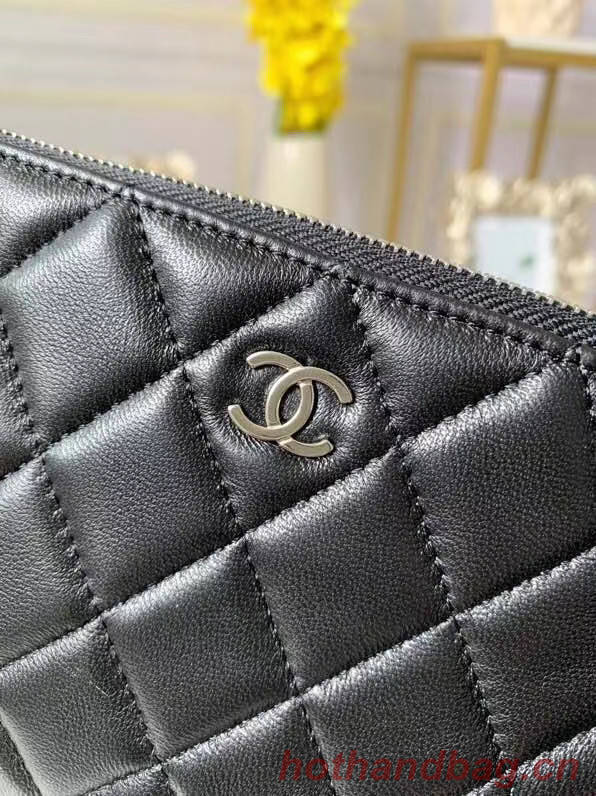 Chanel zipped wallet Goatskin AP31504-5 Black