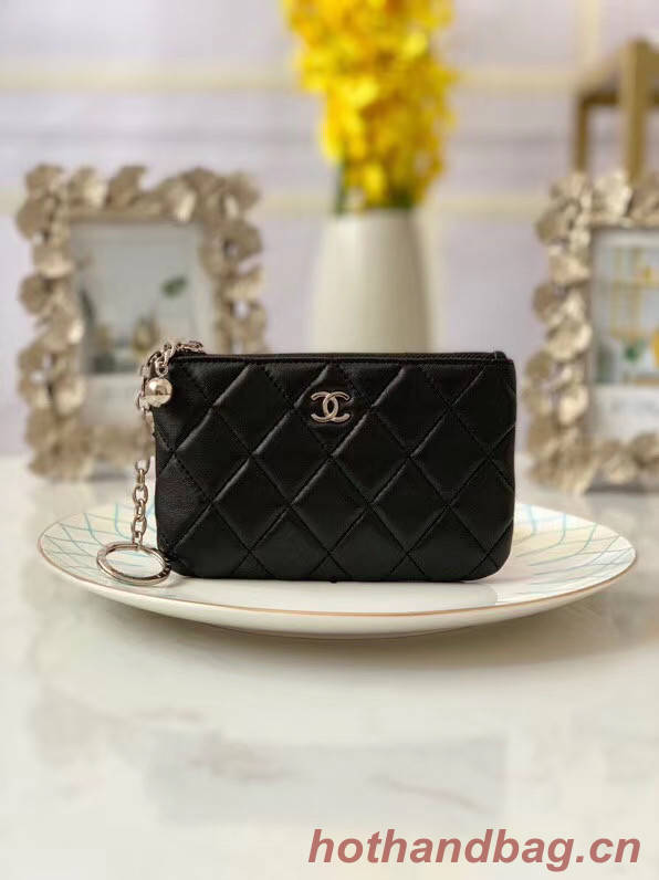 Chanel zipped wallet Goatskin AP31504-5 Black