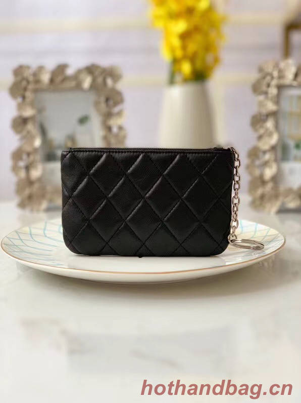 Chanel zipped wallet Goatskin AP31504-5 Black