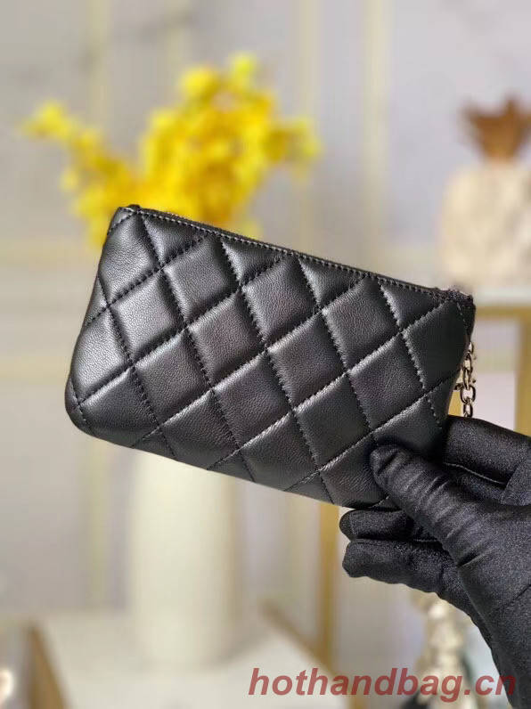 Chanel zipped wallet Goatskin AP31504-5 Black