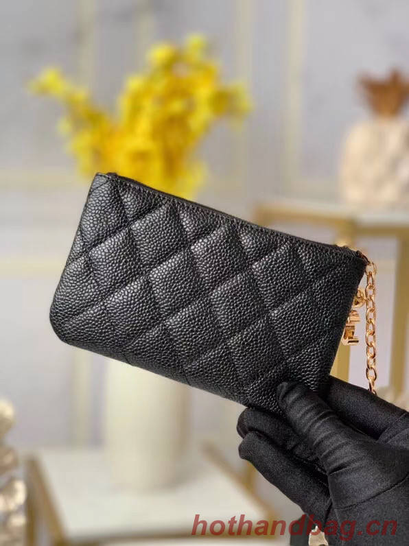 Chanel zipped wallet Goatskin AP31504-6 Black