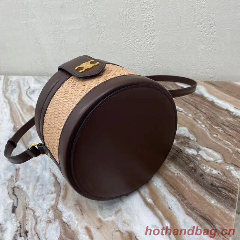 CELINE MEDIUM TAMBOUR BAG IN TRIOMPHE CANVAS 195192 brown 