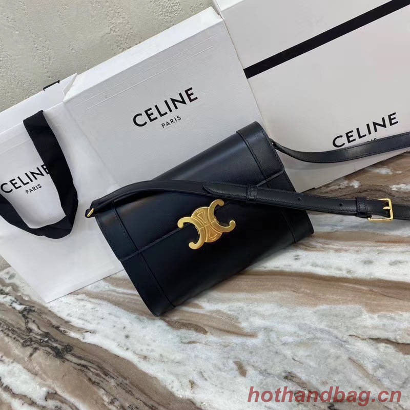 Celine TEEN TRIOMPHE BAG IN SHINY CALFSKIN 195263 black