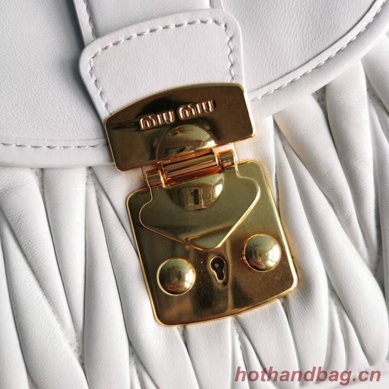 miu miu Matelasse Nappa Leather Top-handle Bag 6998 white