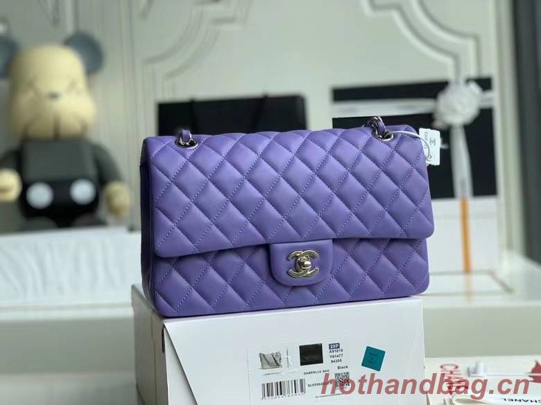 Chanel Flap Shoulder Bag Original Sheepskin leather A1112 Purple