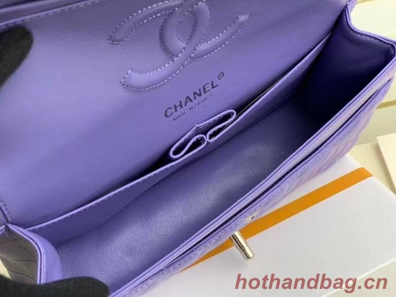 Chanel Flap Shoulder Bag Original Sheepskin leather A1112 Purple