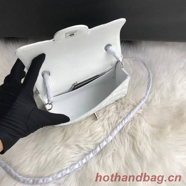 Chanel mini flap bag Grained Calfskin A1116 white