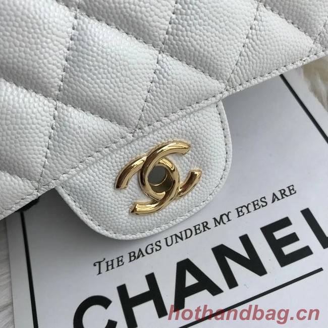 Chanel mini flap bag Grained Calfskin A1116 white