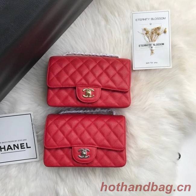 Chanel mini flap bag Grained Calfskin A1116 RED