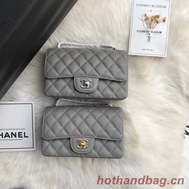 Chanel mini flap bag Grained Calfskin A1116 gray