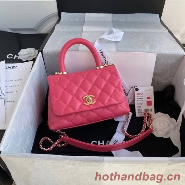 Chanel coco mini flap bag with top handle AS2215 rose