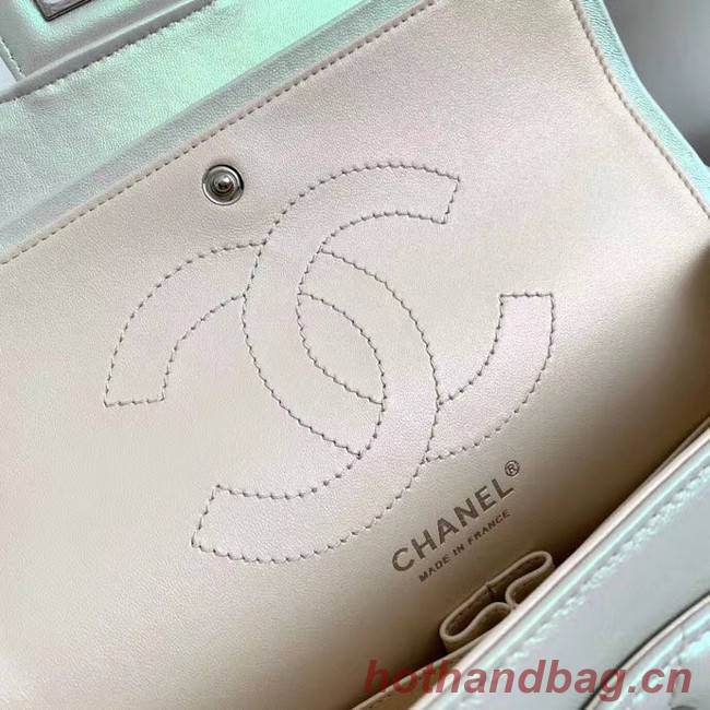 Chanel classic handbag Iridescent Calfskin 30225 Light apricot