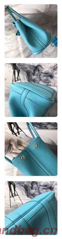 Hermes Garden Party 36cm 30cm Tote Bag Original Leather Light Blue