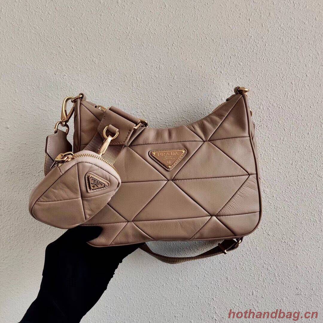 Prada Gaufre nappa leather shoulder bag 1BC151A  Biscuits