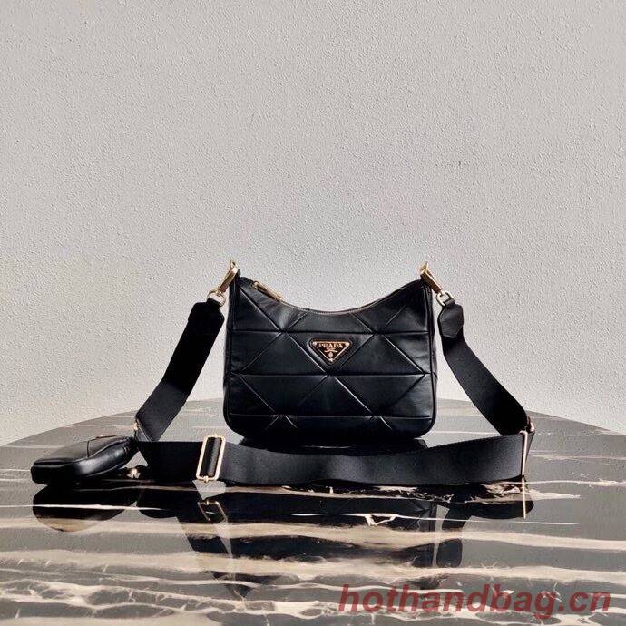 Prada Gaufre nappa leather shoulder bag 1BC151A black