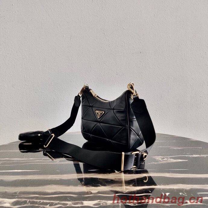 Prada Gaufre nappa leather shoulder bag 1BC151A black