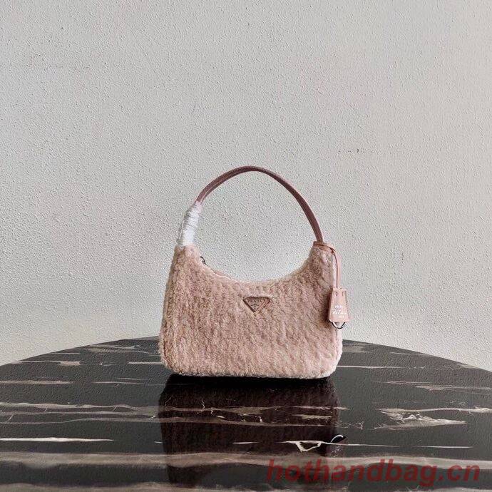 Prada Shearling tote mini-bag 1NE515 pink