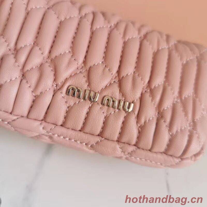 miu miu Matelasse Nappa Leather mini Shoulder Bag 5TT124 pink