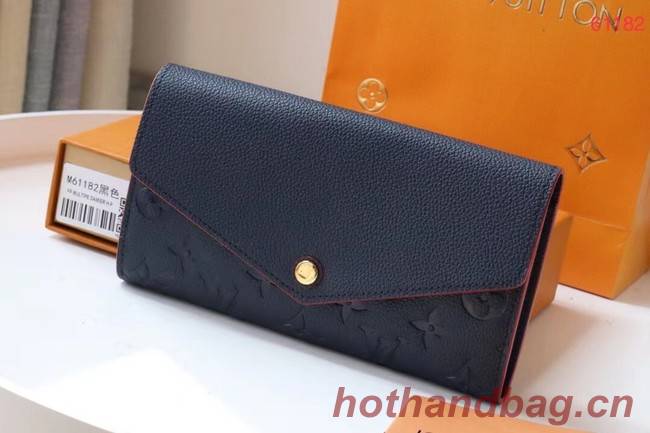 Louis Vuitton Original Monogram Empreinte Wallet M61182 Navy Blue